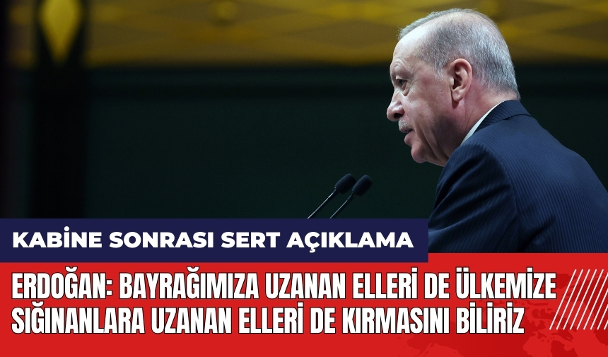 Erdoğan: Bayrağımıza uzanan elleri de ülkemize sığınanlara uzanan elleri de kırmasını biliriz