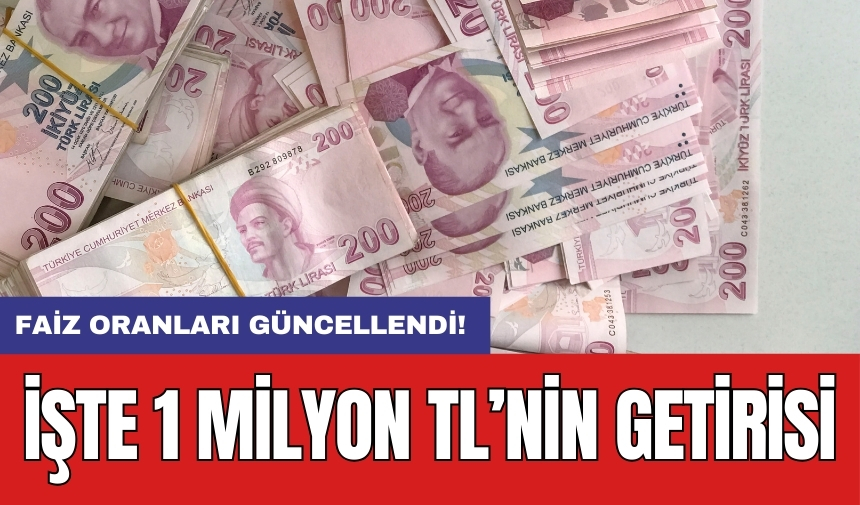 Faiz oranları güncellendi: İşte 1 milyon TL’nin getirisi