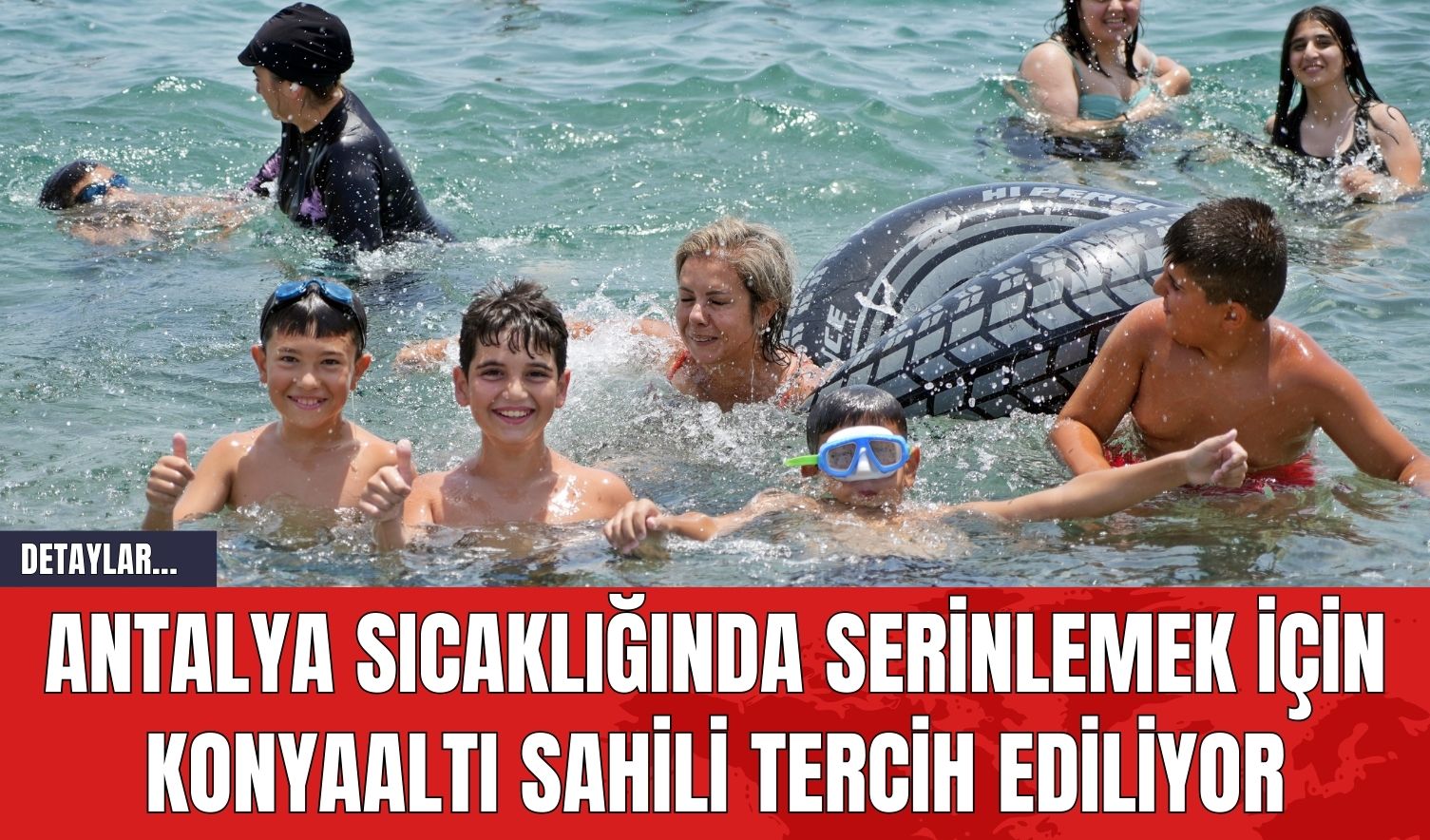 Antalya Sıcaklığında Serinlemek İçin Konyaaltı Sahili Tercih Ediliyor