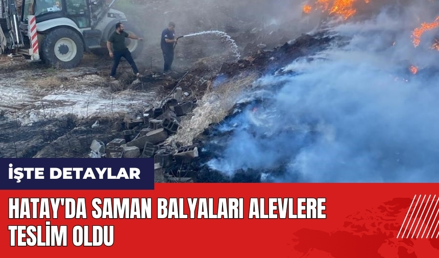 Hatay'da saman balyaları alevlere teslim oldu