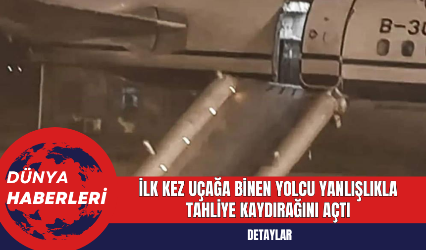 İlk Kez Uçağa Binen Yolcu Yanlışlıkla Tahliye Kaydırağını Açtı