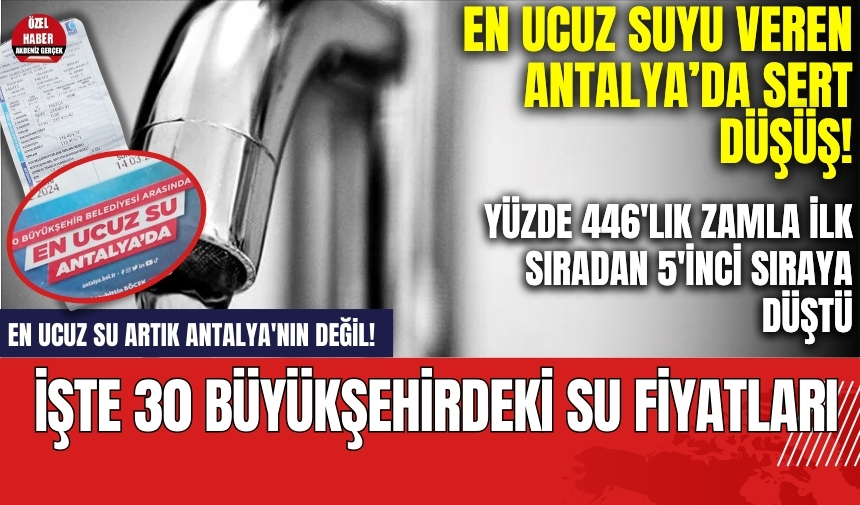 En ucuz su artık Antalya'nın değil! İşte 30 Büyükşehirdeki su fiyatları