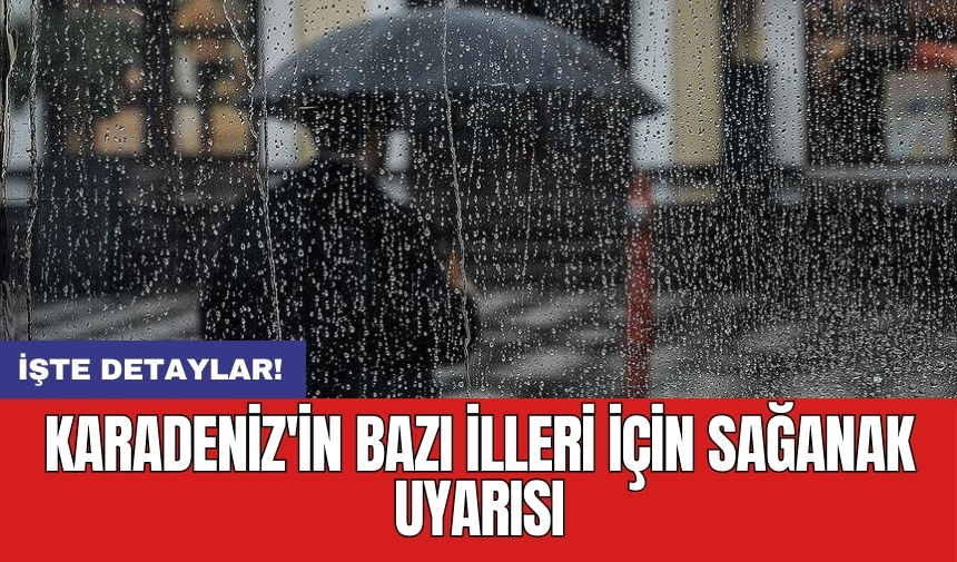 Karadeniz'in bazı illeri için sağanak uyarısı