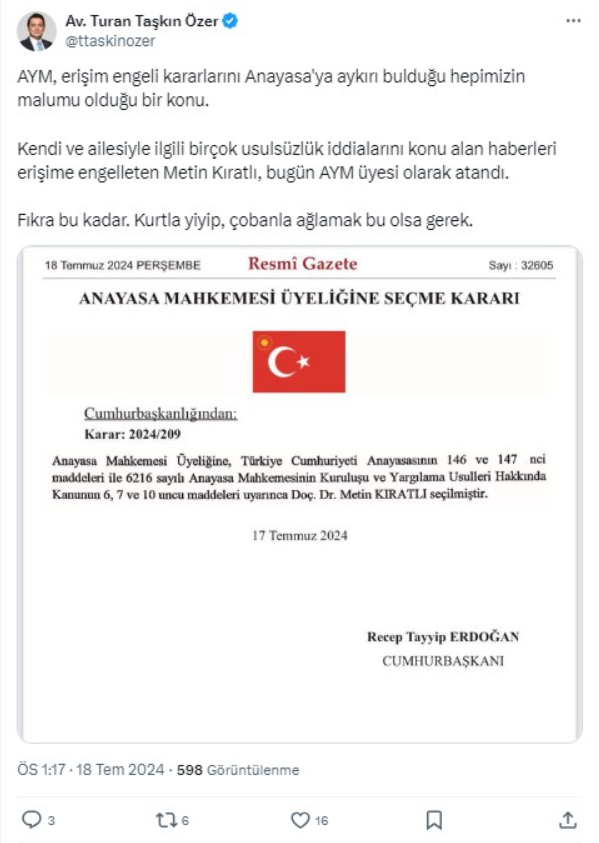 Anayasa Mahkemesi üyeliğine Metin Kıratlı seçildi! Metin Kıratlı kimdir?