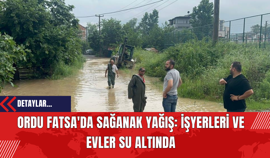 Ordu Fatsa'da Sağanak Yağış: İşyerleri ve Evler Su Altında