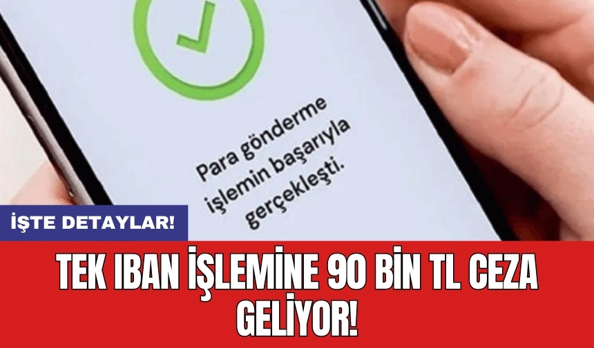 Tek IBAN işlemine 90 bin TL ceza geliyor!