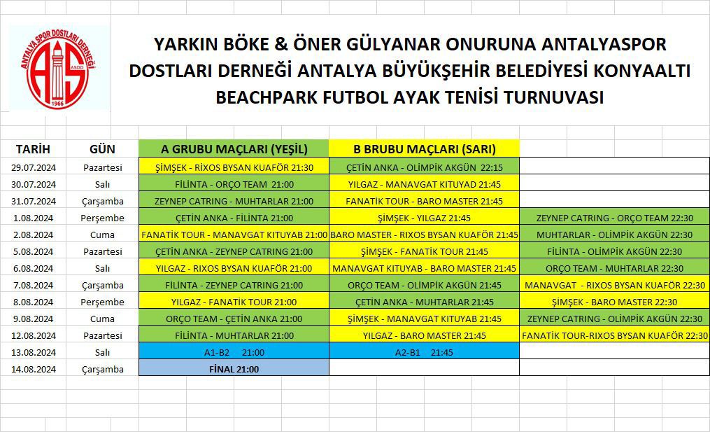 Antalyaspor Dostlar Derneği'nin 9'uncu Ayak Tenisi Turnuvası başlıyor