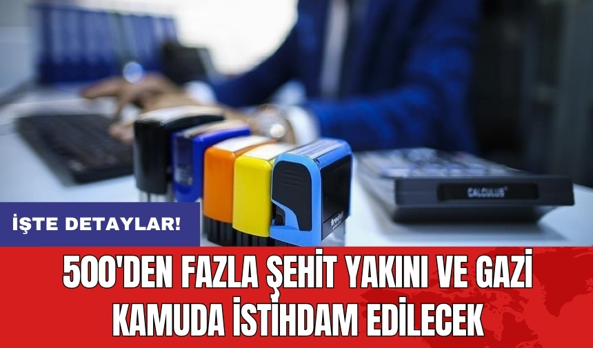 500'den fazla şehit yakını ve gazi kamuda istihdam edilecek