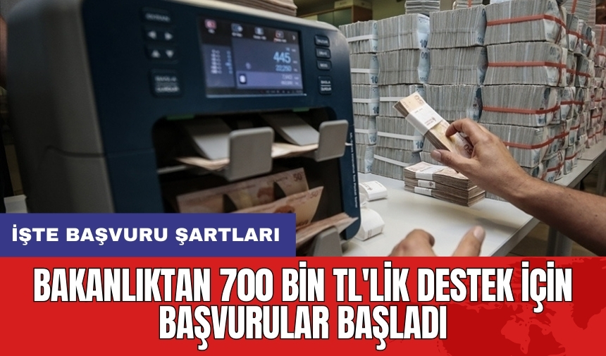 Bakanlıktan 700 bin TL'lik destek için başvurular başladı