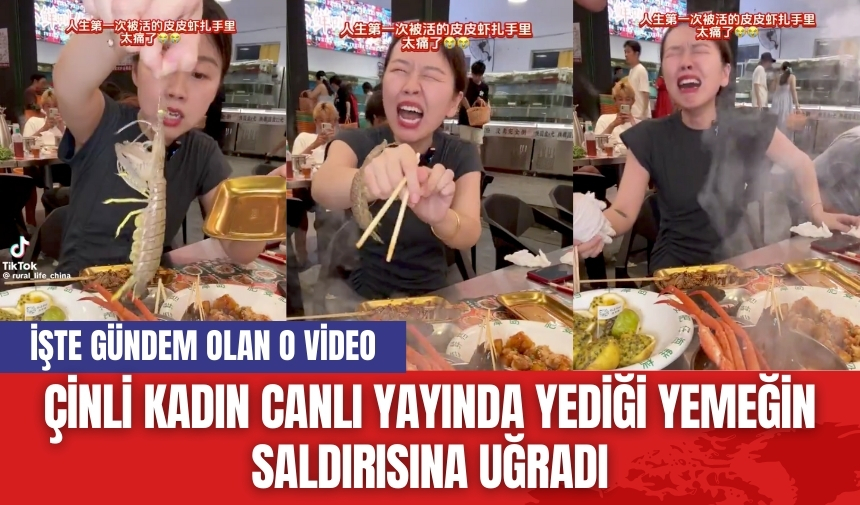 Çinli kadın canlı yayında yediği yemeğin saldır*sına uğradı