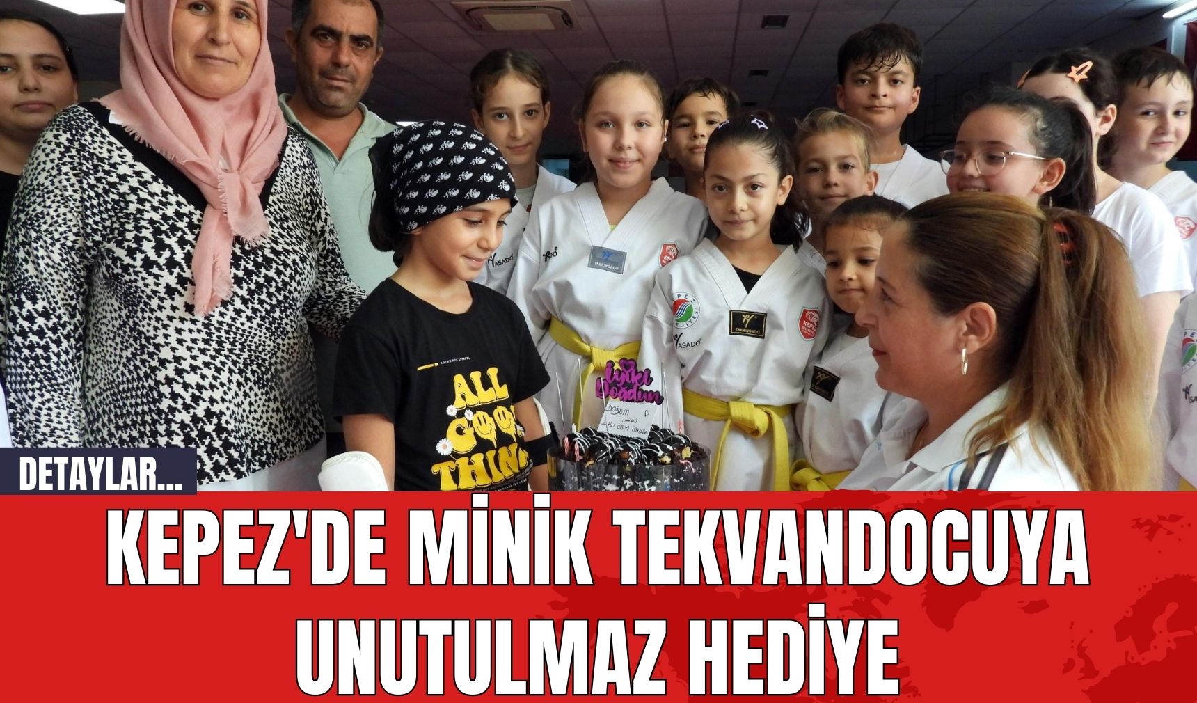 Kepez'de minik tekvandocuya unutulmaz hediye