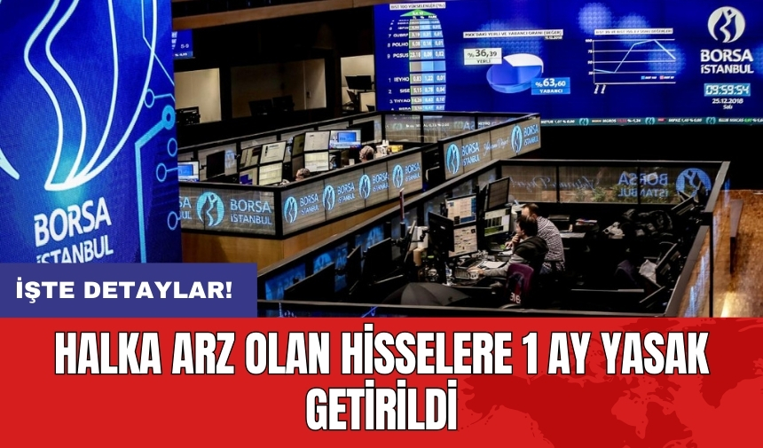 Halka arz olan hisselere 1 ay yasak getirildi