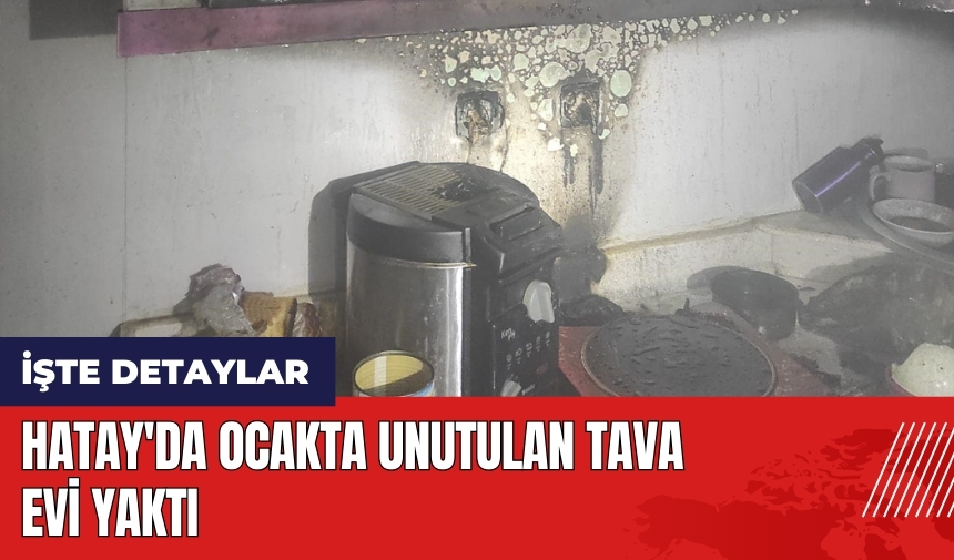 Hatay'da ocakta unutulan tava evi yaktı