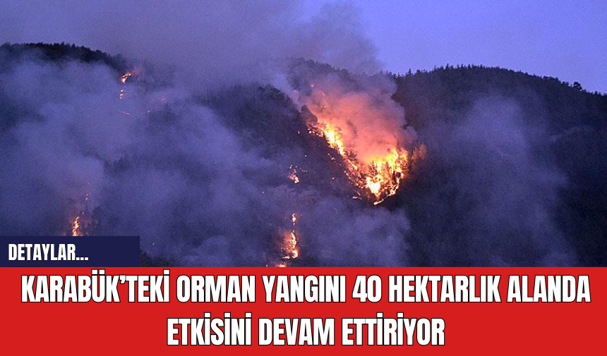 Karabük’teki Orman Yangını 40 Hektarlık Alanda Etkisini Devam Ettiriyor