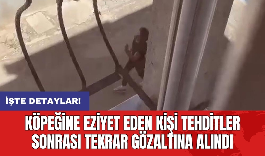 Köpeğine eziyet eden kişi tehditler sonrası tekrar gözaltına alındı