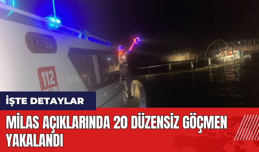 Milas açıklarında 20 düzensiz göçmen yakalandı