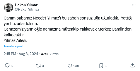 Oyuncu Hakan Yılmaz'ın Acı Günü  2