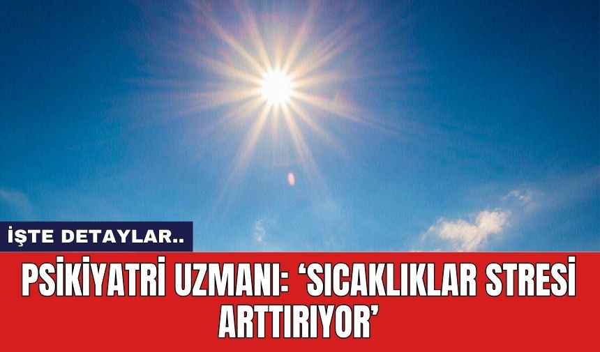 Psikiyatri uzmanı: ‘Sıcaklıklar stresi arttırıyor’