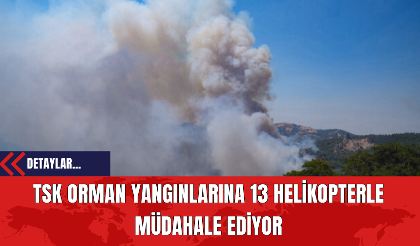 TSK Orman Yangınlarına 13 Helikopterle Müdahale Ediyor