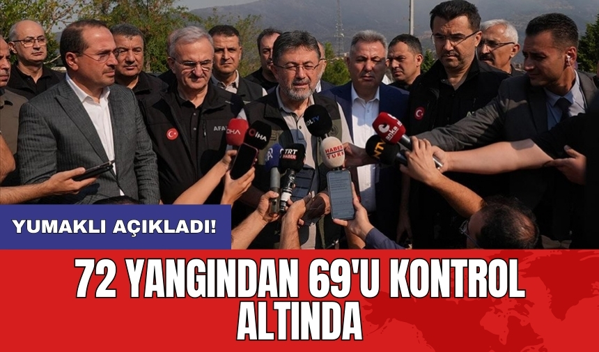 Yumaklı açıkladı! 72 yangından 69'u kontrol altında