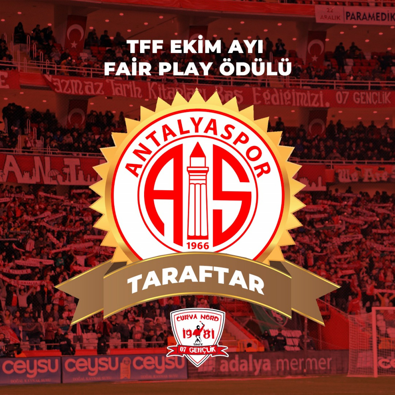 Antalya taraftarına Fair Play ödülü