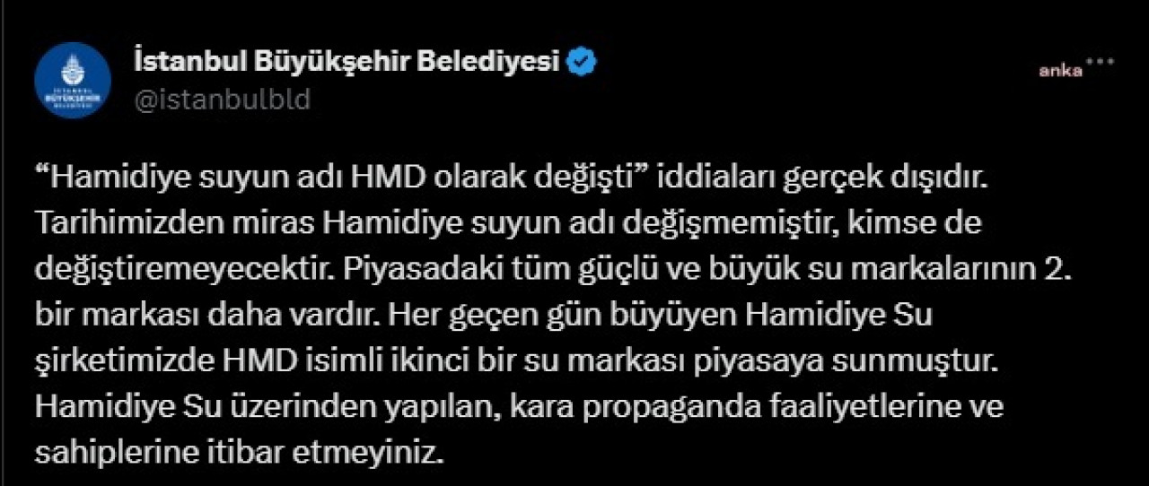 İMAMOĞLU: HAMİDİYE SU, İSTANBULLULARIN DESTEĞİYLE DAHA DA BÜYÜDÜ, GÜÇLENDİ