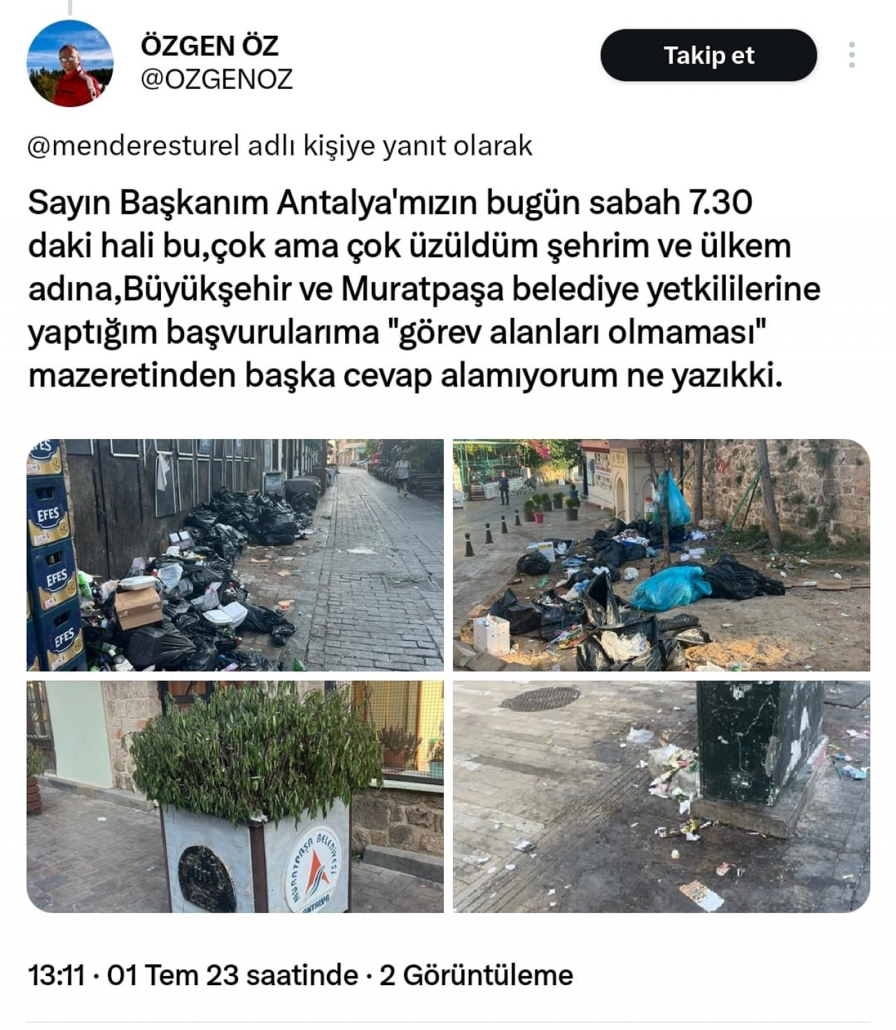 Kaleiçi çöplük içinde 