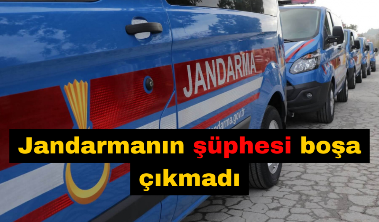 Jandarmanın şüphesi boşa çıkmadı