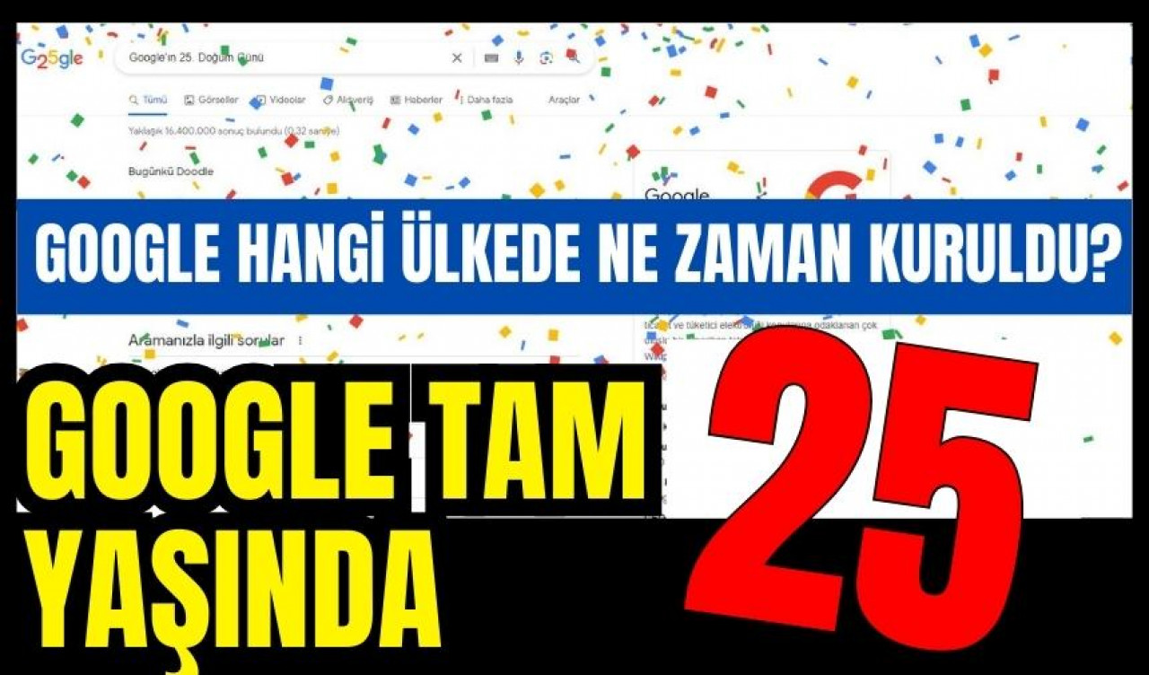 25 yaşına giren Google hangi ülkede kurulmuştu