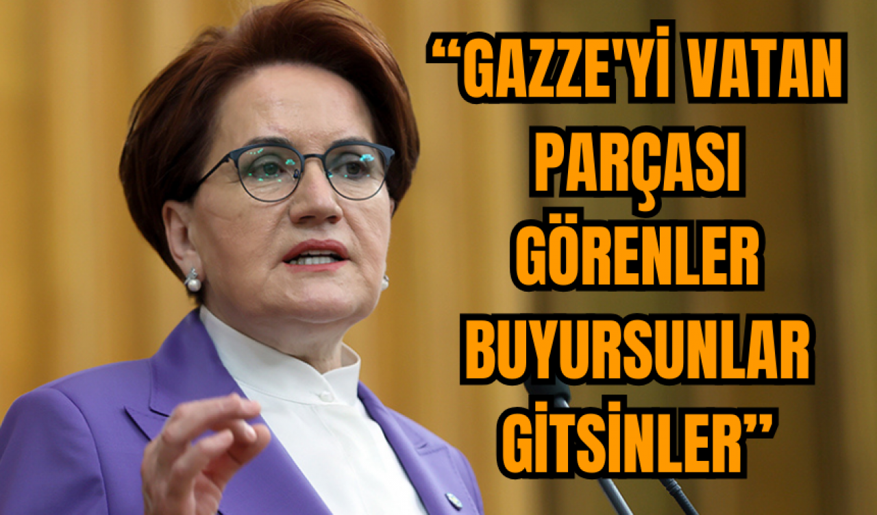 Akşener: Gazze'yi vatan parçası görenler buyursunlar gitsinler