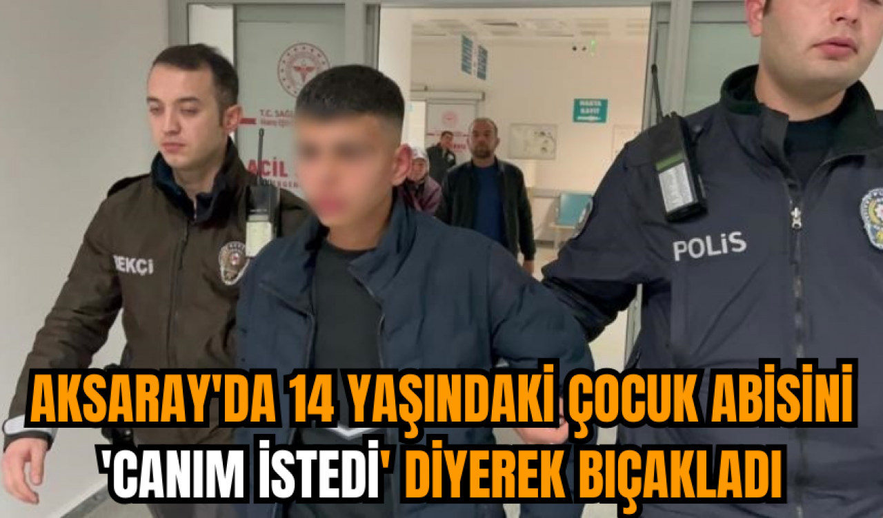 Aksaray'da 14 yaşındaki çocuk abisini 'canım istedi' diyerek bıçakladı