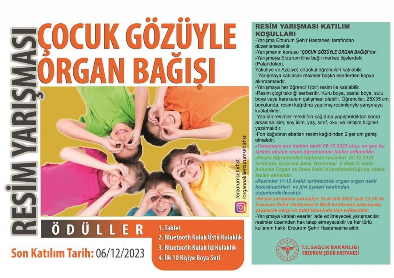 Çocuklara organ bağışı bilinci! Resim yarışması başlıyor!