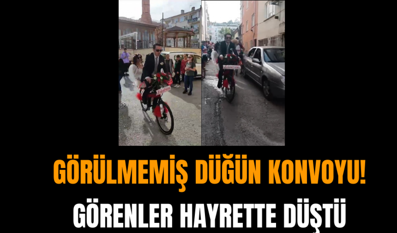 Görülmemiş düğün konvoyu! Görenler hayrette düştü