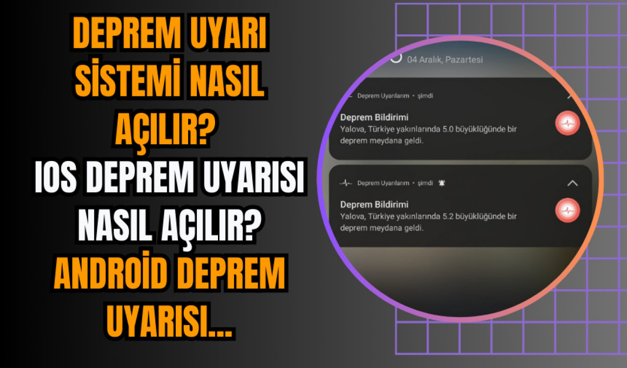 Deprem uyarı sistemi nasıl açılır? IOS deprem uyarısı nasıl açılır? Android deprem uyarısı...