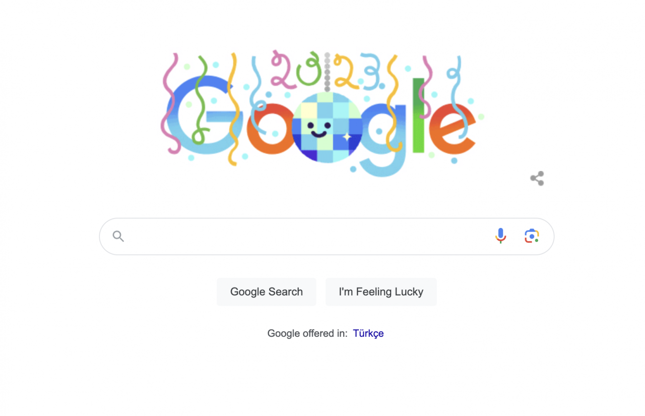 Google yeni yıla renkli Doodle ile merhaba dedi!