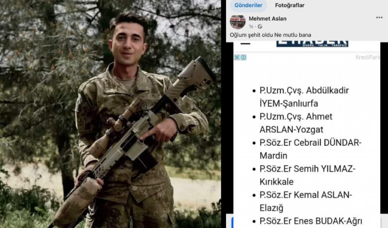 Şehit babasından duygu dolu paylaşım: Oğlum şehit oldu ne mutlu bana