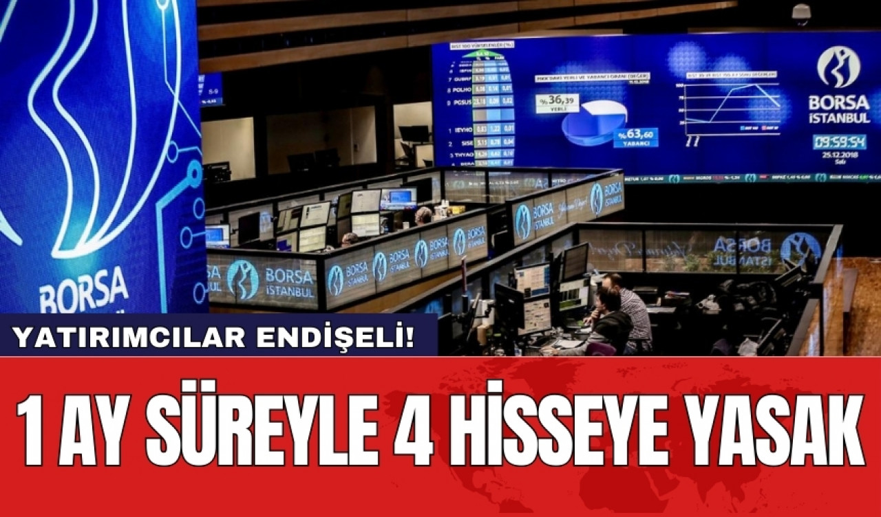 Yatırımcılar endişeli! 1 ay süreyle 4 hisseye yasak