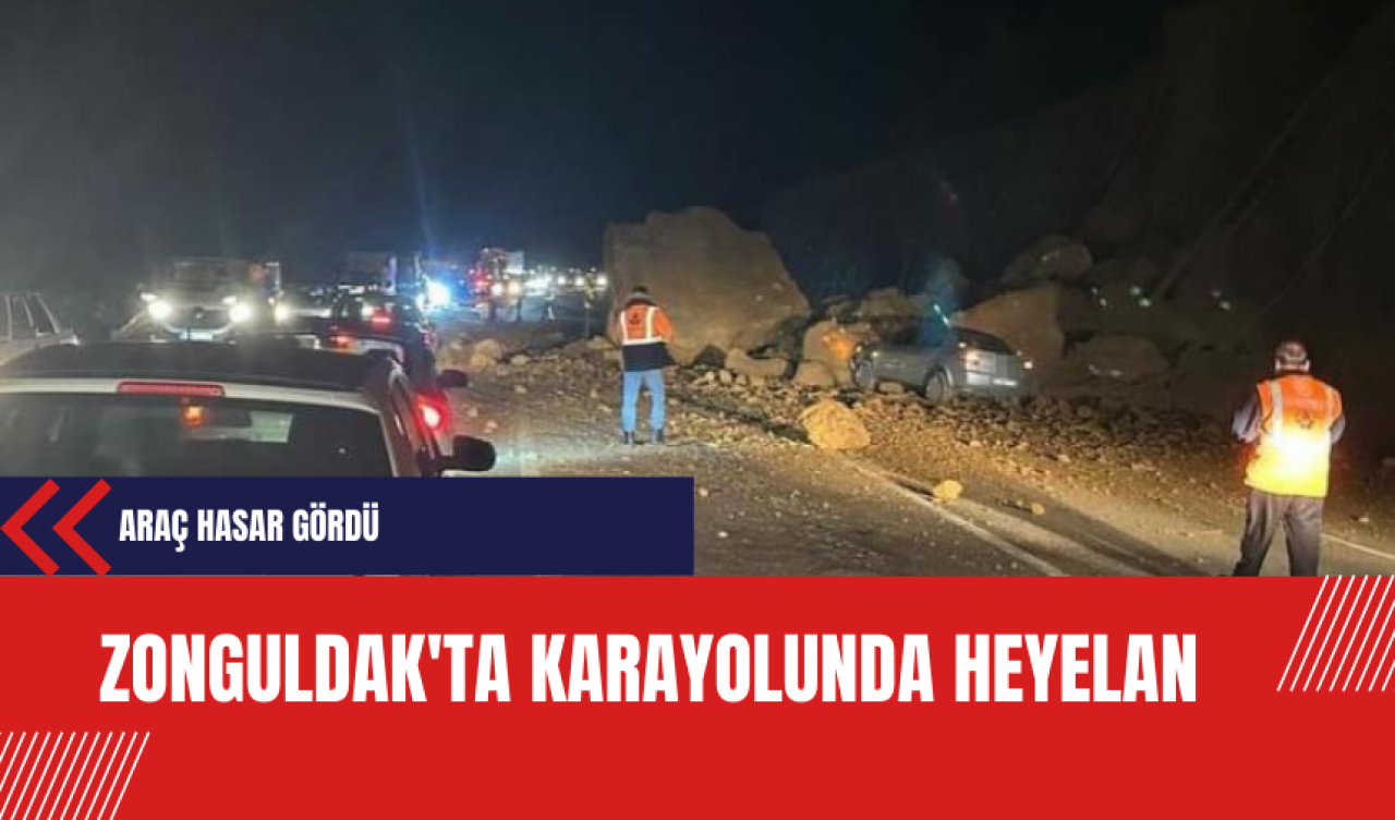 Zonguldak'ta Karayolunda Heyelan