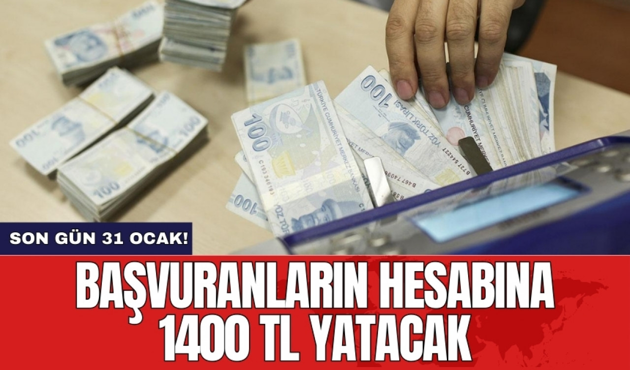 Son gün 31 Ocak! Başvuranların hesabına 1400 TL yatacak