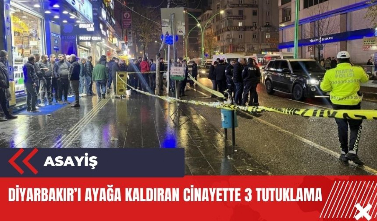 Diyarbakır'ı ayağa kaldıran cinayette 3 tutuklama