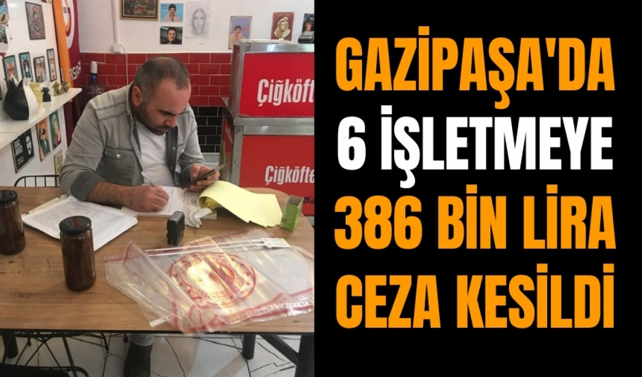 Gazipaşa'da 6 işletmeye 386 bin lira ceza kesildi