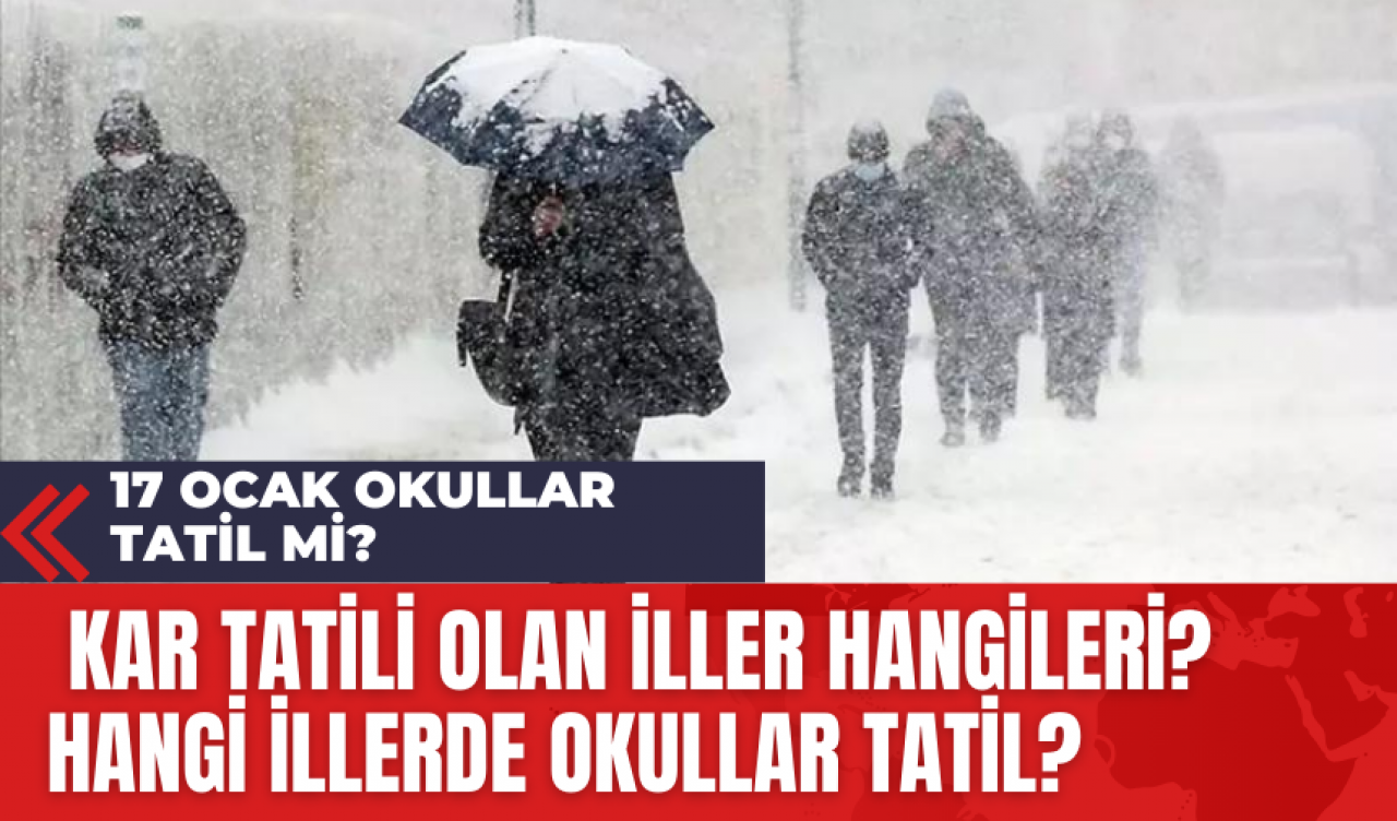 17 Ocak Okullar Tatil mi? Kar Tatili Olan İller Hangileri? Hangi İllerde Okullar Tatil?