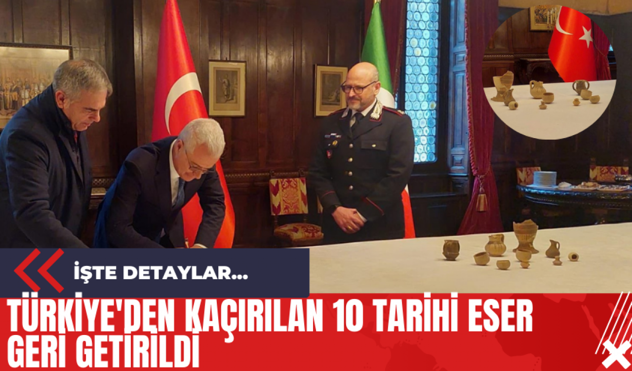 Türkiye'den Kaçırılan 10 Tarihi Eser Geri Getirildi