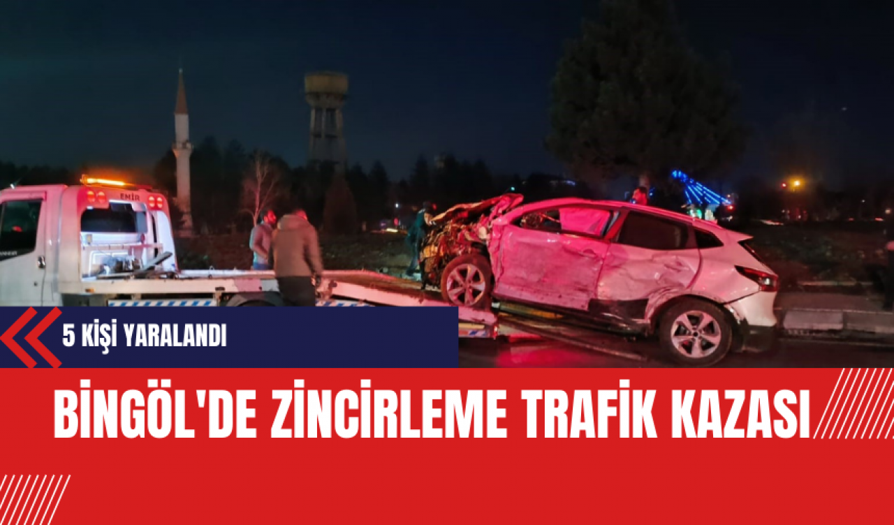 Bingöl'de Zincirleme Trafik Kazası: 5 Kişi Yaralandı