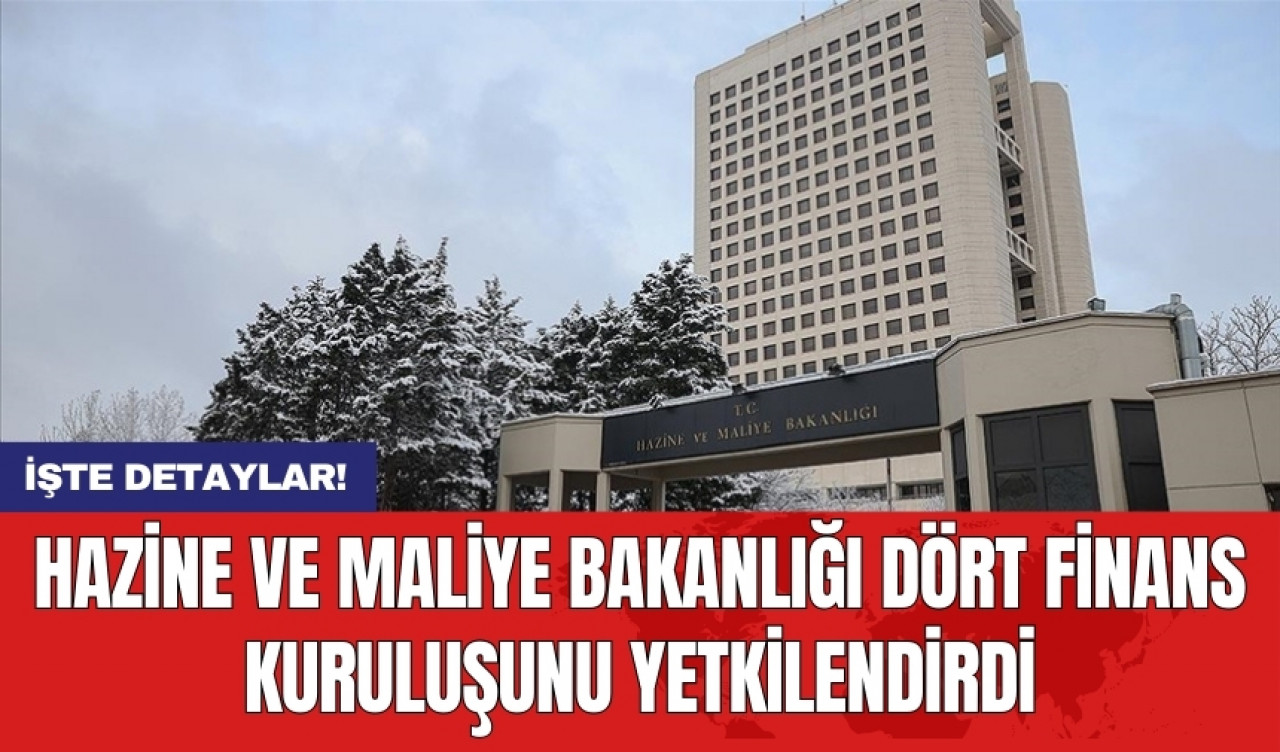 Hazine ve Maliye Bakanlığı dört finans kuruluşunu yetkilendirdi