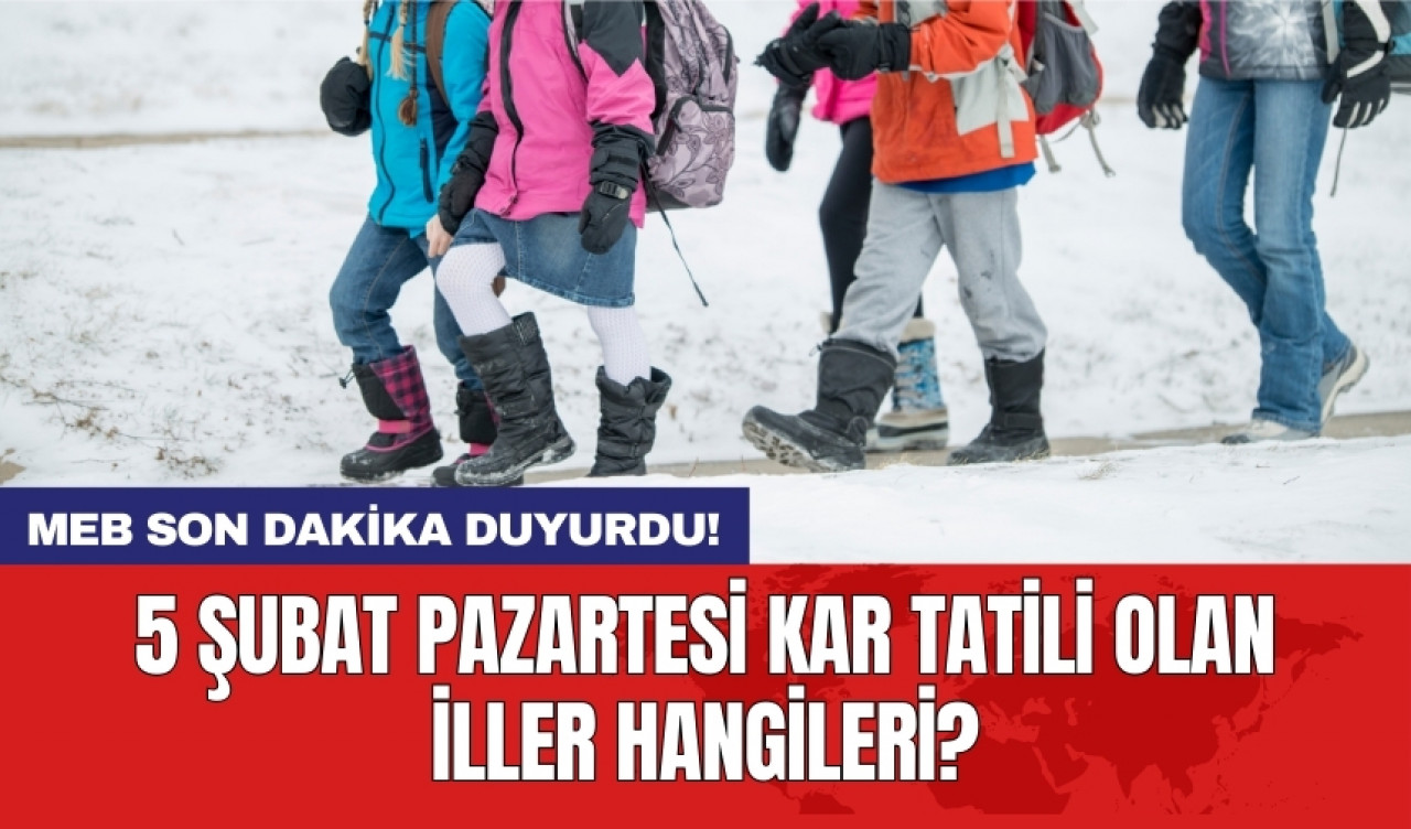 MEB son dakika duyurdu! 5 Şubat Pazartesi kar tatili olan iller hangileri?