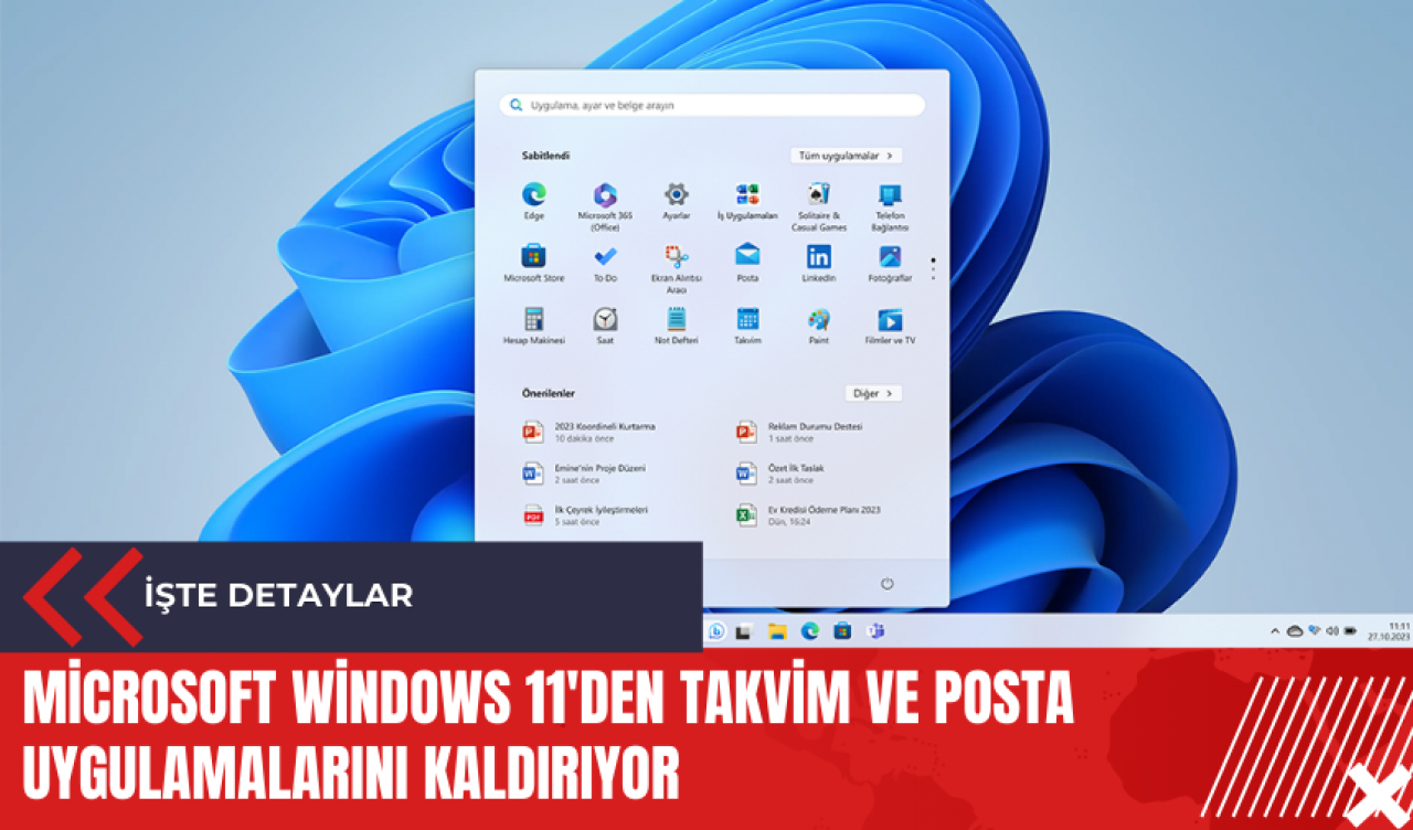 Microsoft Windows 11'den Takvim ve Posta uygulamalarını kaldırıyor