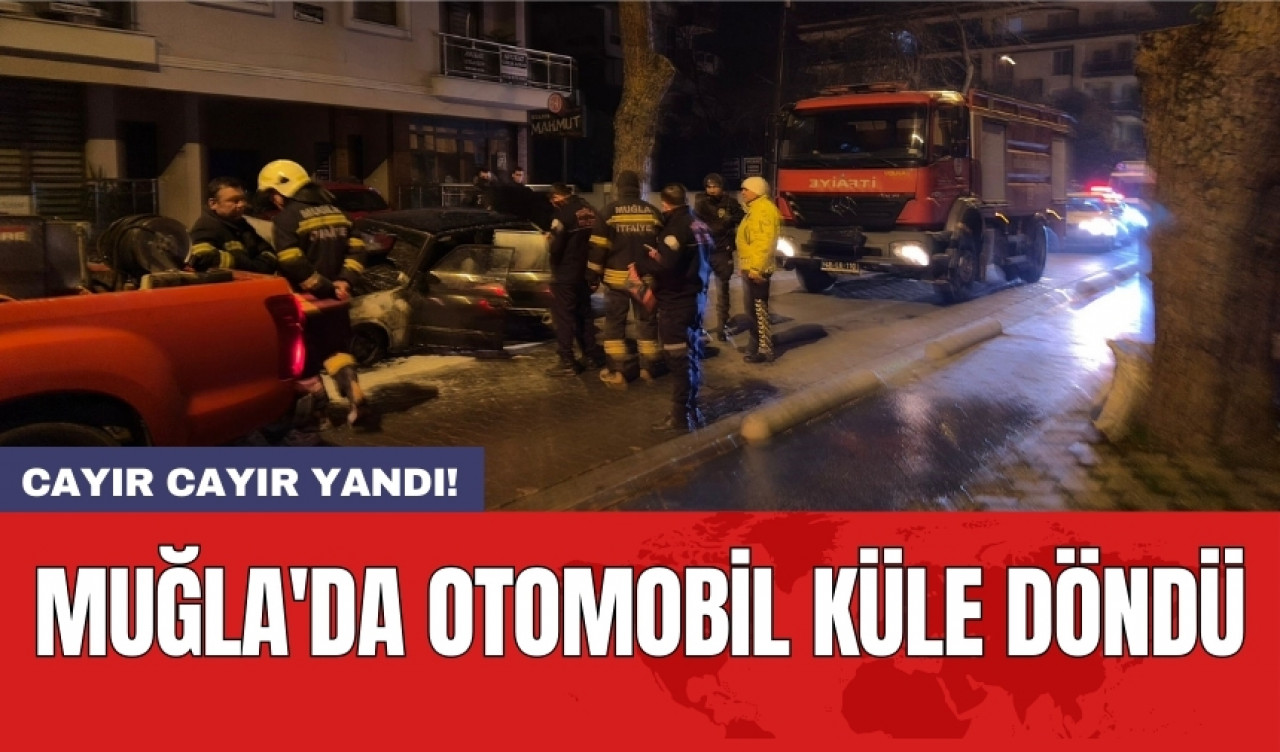 Muğla'da otomobil küle döndü