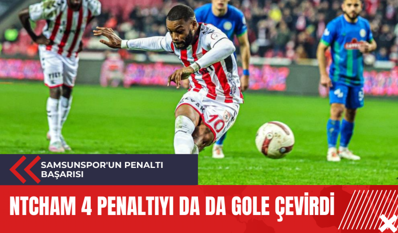 Samsunspor'un penaltı başarısı: Ntcham 4 penaltıyı da da gole çevirdi