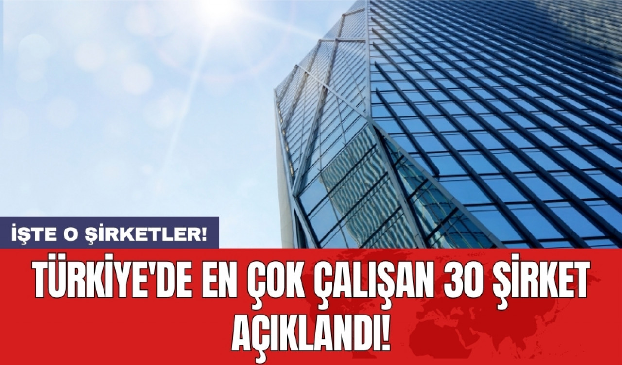 Türkiye'de en çok çalışan 30 şirket açıklandı!